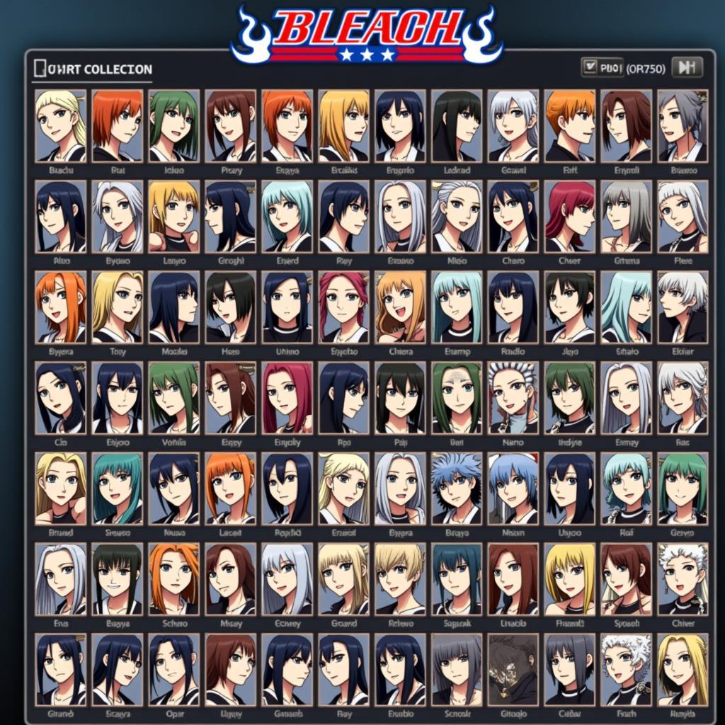 Dàn nhân vật phong phú và đa dạng trong Bleach Brave Souls MOD APK với các Shinigami và Espada